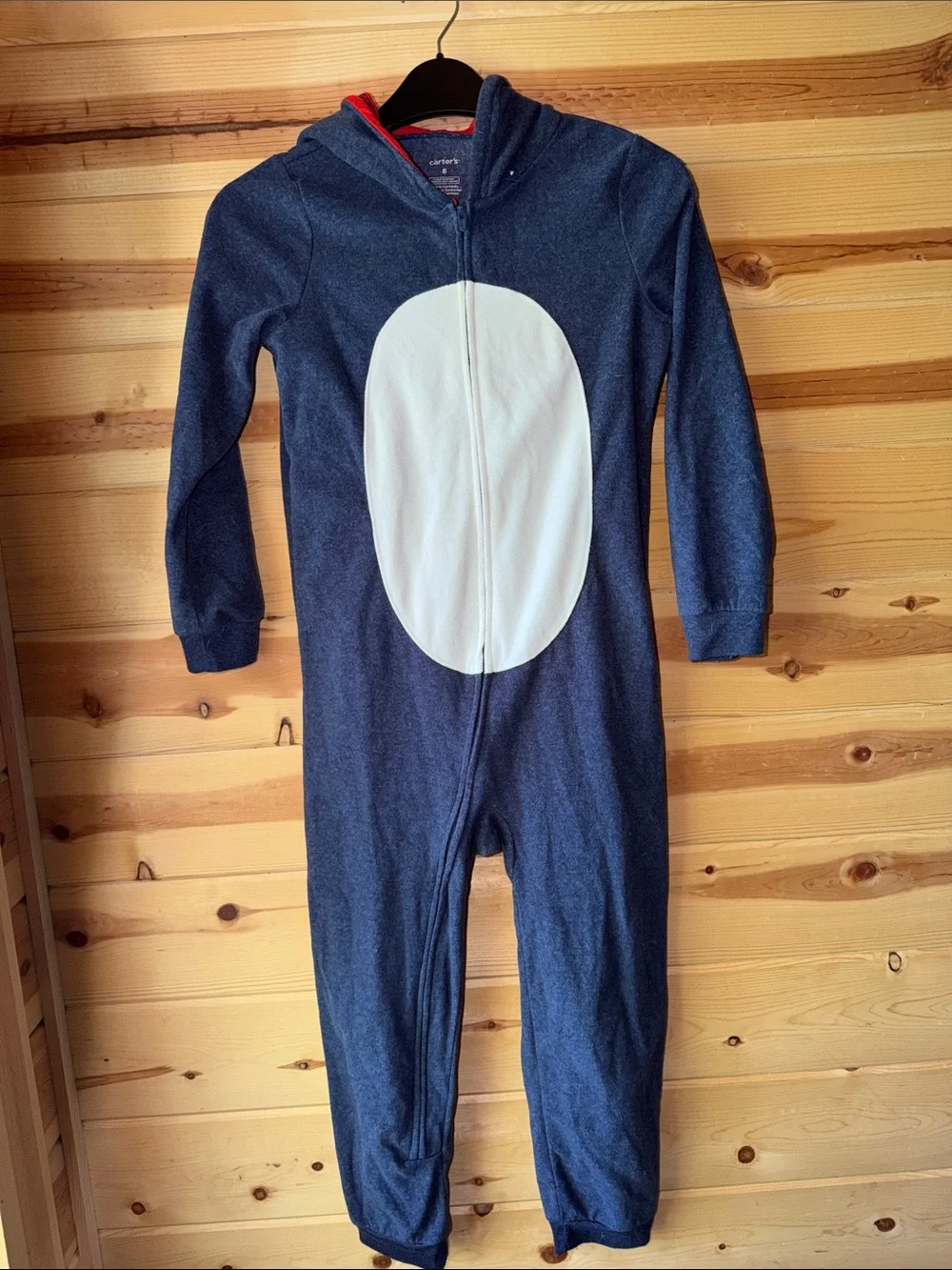 Carter's Navy Shark Hooded Footie One-Piece